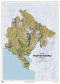 Shaded relief map of Montenegro